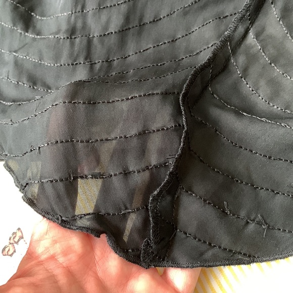 NWOT Lauren Ralph Lauren Black Silk Beaded Skirt, Size 4 - Picture 10 of 14